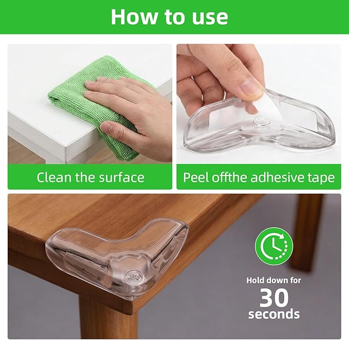 12 Pack Corner Protector for Baby,Shapes Baby Proof Corners and Edges, Furniture Edge Protector for Babies & Kids,Transparent Corner Protectors,Baby Safety Products to Baby Proof Corners and Edges