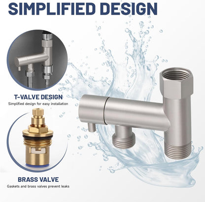 Chrome Handheld Bidet Sprayer for Toilet with Bidet Hose Brass Cloth Diaper Sprayer Bathroom Toilet Attachment for Feminine Wash, Wall Mount or Toilet Mount