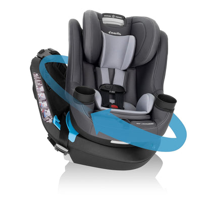 Evenflo REO by Revolve360 Rotating Convertible Car Seat with Quick Clean Cover, Infant to Toddler, Forward and Rear Facing, Compact Design, One-time Install (Chelsea)