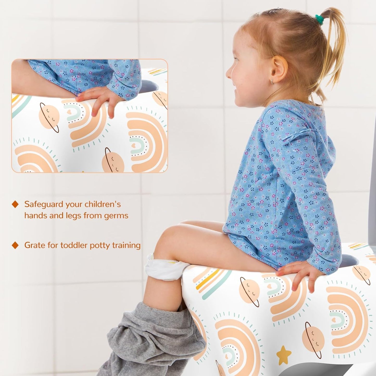 30 Pack Toilet Seat Covers Disposable, Large Waterproof Potty Covers for Toddlers, Kids, and Adults, Individually Wrapped for Travel, Toddler Potty Training for Public Restroom, Airplane, Trip