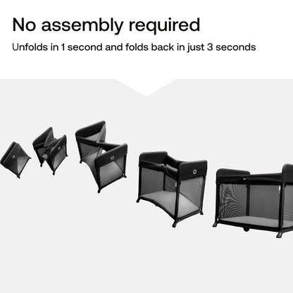 Bugaboo Stardust Playard - Portable Indoor and Outdoor - Foldable On The Go Play Yard - 1 Second Unfold - Black