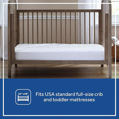 Sealy Baby Cool Comfort Cooling Breathable Waterproof Crib Mattress Protector Pad, Toddler Bed Cover, Machine Washable and Dryer Friendly, 52x28”- White (Pack of 3)