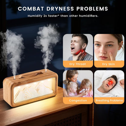 HEEYCEM Small Humidifiers for Bedroom, 600ml Cool Mist Top Fill Humidifier for Baby Nursery, Ultra Quiet 23dB, Air Humidifier with Night Light,for Plants,Home, Office (Black)