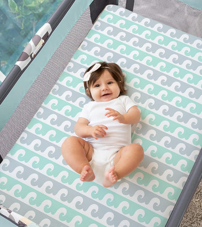 100% Organic Cotton Fitted Sheets for Graco Pack n Play, Babyletto, Pamo Babe, Hiccapop, Dream on Me, Evenflo, Baby Trend, Hygge Hush Portable/Mini Crib/Playards, Beka Bedside Bassinet 2 Pk