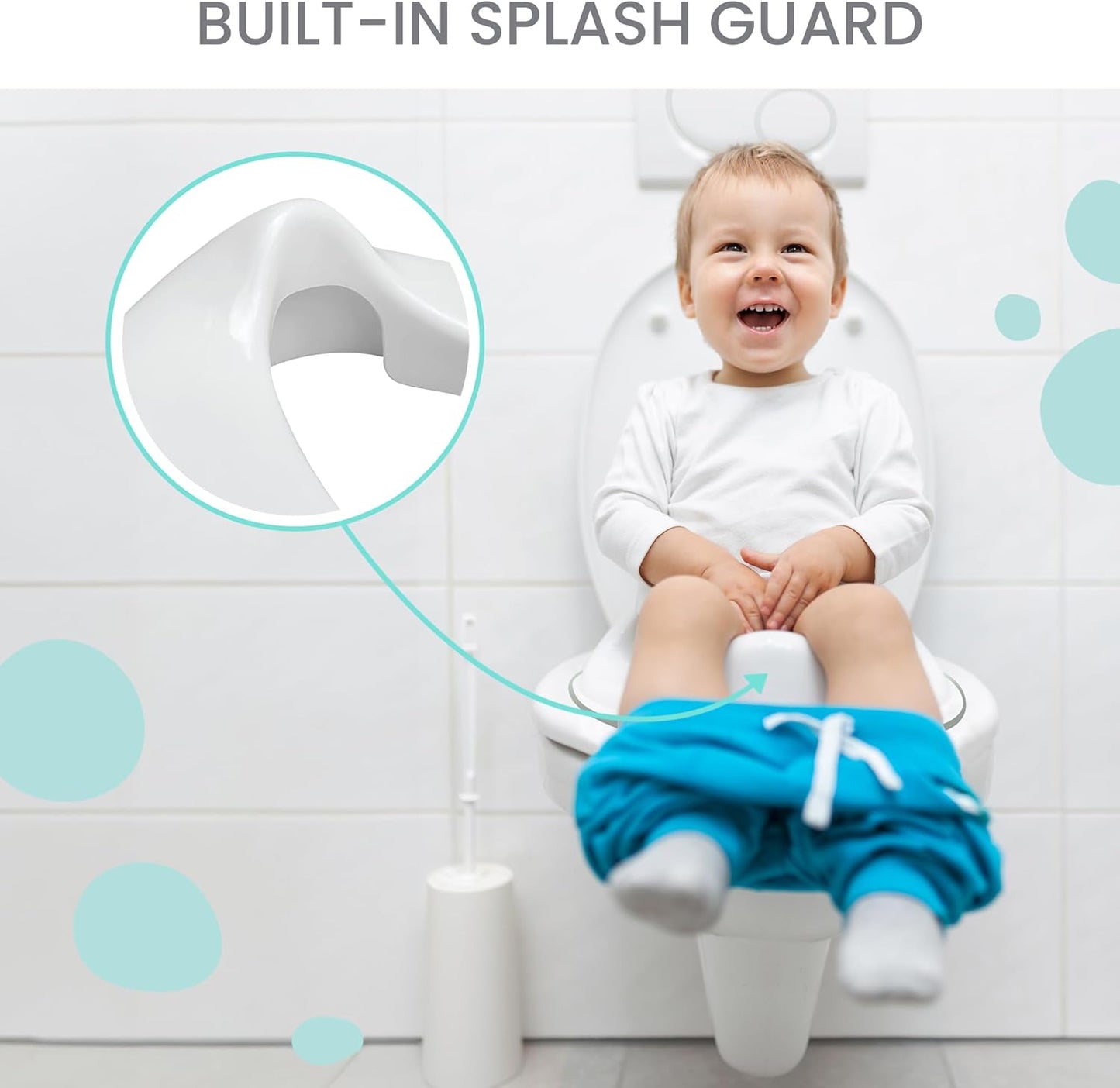 Lulyboo Toddler Potty Seat for Boys & Girls | Non-Slip, Splash Guard, Universal Fit, Includes Storage Hook & Potty Training Chart - Comfortable, Hygienic, Easy to Clean Potty Training Seat