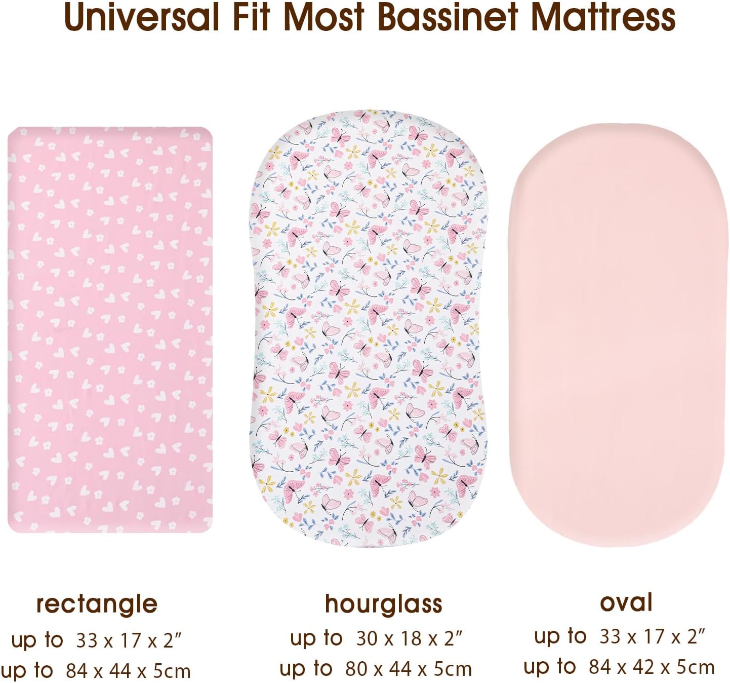 PHF 3 Pack Soft Mini Crib Sheets, Floral & Animal Pack N Play Sheets for Baby Boys Girls, No Slip Universal Fit for Pack N Play, Playard, Portable and Mini Crib Mattresses,Floral & Animal