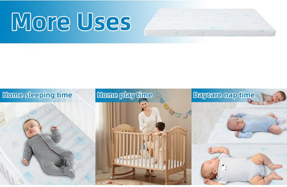 Pack and Play Mattress 38"x26"x3", Crib Mattress Pad for Playard, Pack n Play Mattress with Soft Breathable Washable Cover for Baby and Toddler