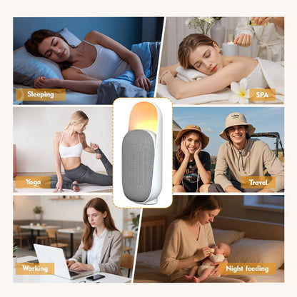 Sound Machine Night Light White Noise Machine with BT Speaker,6 Soothing Sounds,White Noise Sound Machine with Convenient Timer Options,for Baby Kids Adult Home Office Travel