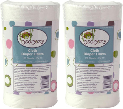 OsoCozy Flushable Diaper Liners - Make Cloth Diapering Convenient with Easy, Quick, Cloth Diaper Liners - Super Soft and Gentle on Baby’s Skin