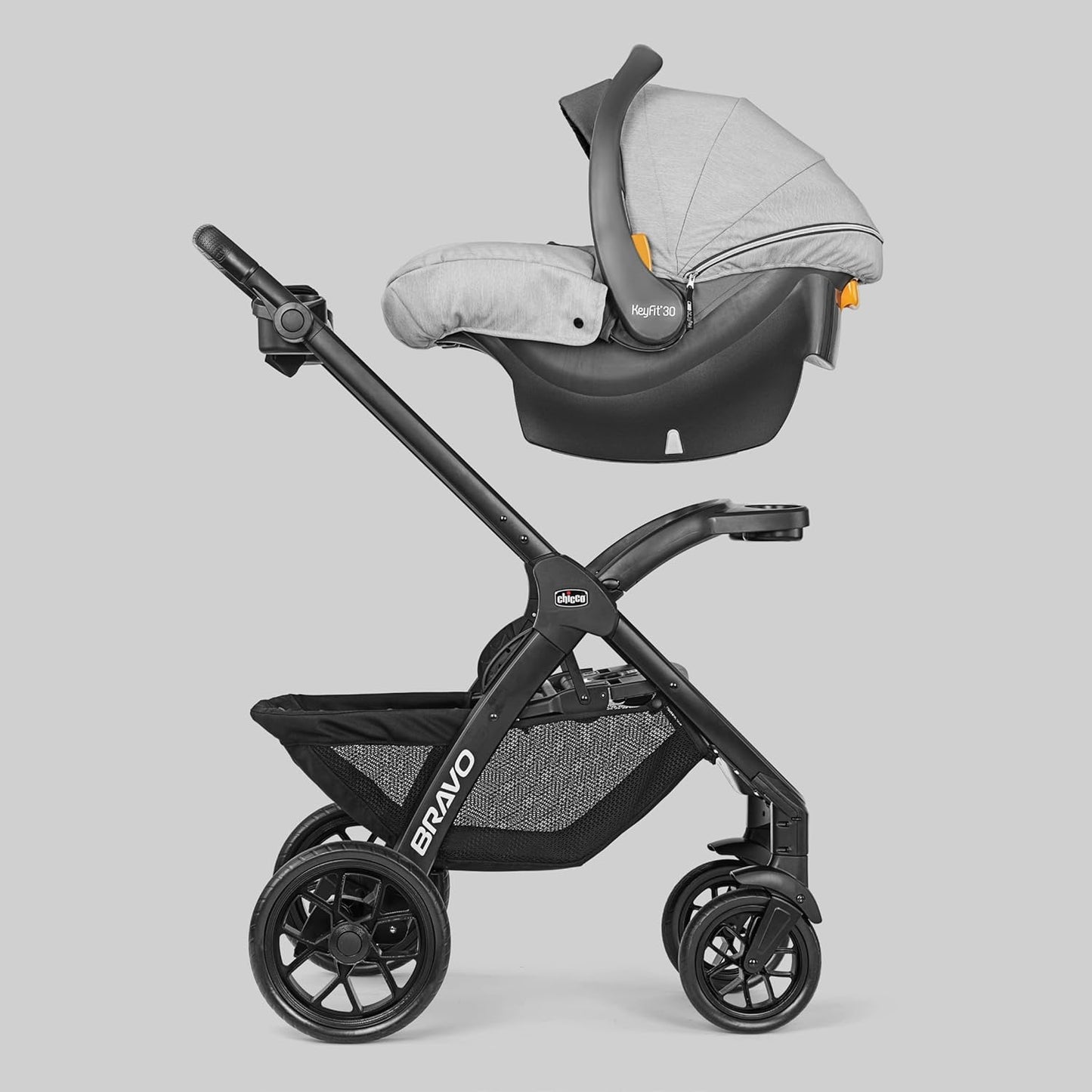Chicco Bravo LE ClearTex Full-Size Stroller for Babies and Toddlers, UPF-Rated Canopy, GREENGUARD Gold Certified, Lightweight, One-Hand Compact Fold, Pewter/Grey