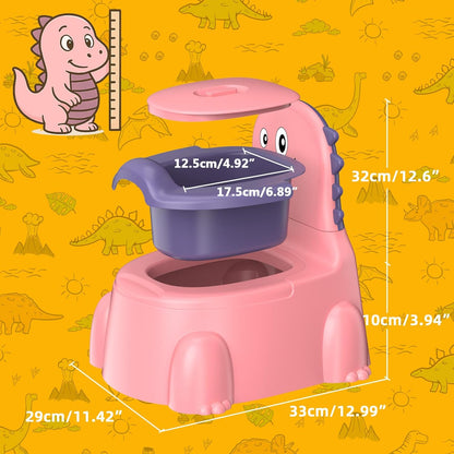 Potty Training Toilet Toddler Potty Chair Kids Boys Girls Dinosaur Animal Comfortable Potties Training Seat for Childrens Ages 1-3 Portable Baby Toilets with Lid Back Easy to Clean Potty Trainer,Blue