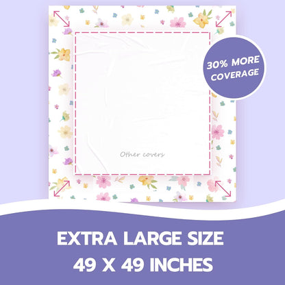 30 Pack Disposable Splat Mats by Eli with Love - Extra Large 49"x49" 100% Waterproof Baby Splat Mat for Under High Chair - Plastic Mat Liner for Floor - Protect from Spills (Moon & Stars, 30 Pack)