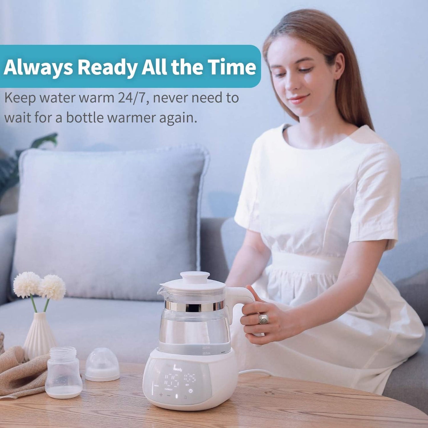 Temperature Control Water Kettle (White)