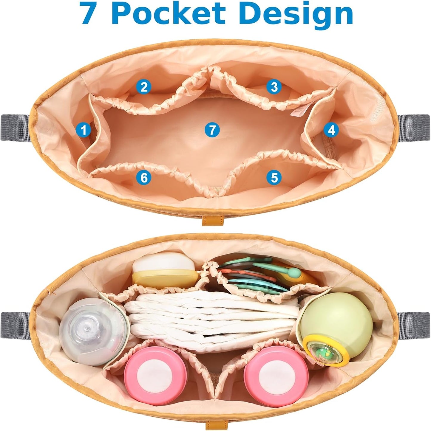 Accmor Universal Stroller Organizer, Stroller Bag Stroller Caddy Organizer, Stroller Accessories Fits for Uppababy, Baby Jogger, Nuna, Doona, Britax Strollers, Black