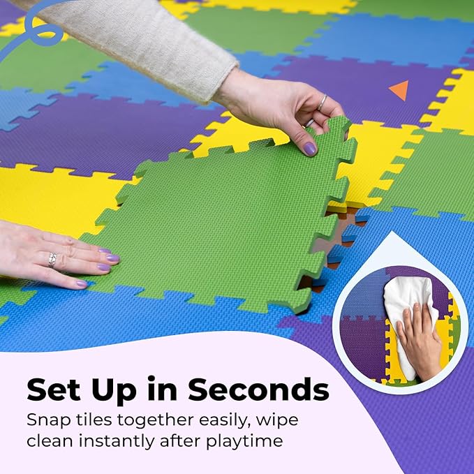 MioTetto Baby Play Mat, Comfortable Playtime Mat – Portable Foam Floor Tiles, Safe Baby mat for Floor for Crawling & Development, Soft Play mat for Babies, Stylish Interlocking Foam Tiles