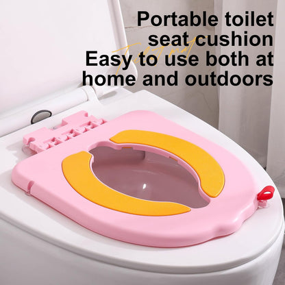 Portable Potty Training Seatï Upgraded Non-Slip-Anti pinch buttocks, No need to disassemble and install every time, saving a lot of time for Toddlers & Kids, Suitable for multi shaped toilets (Pink)