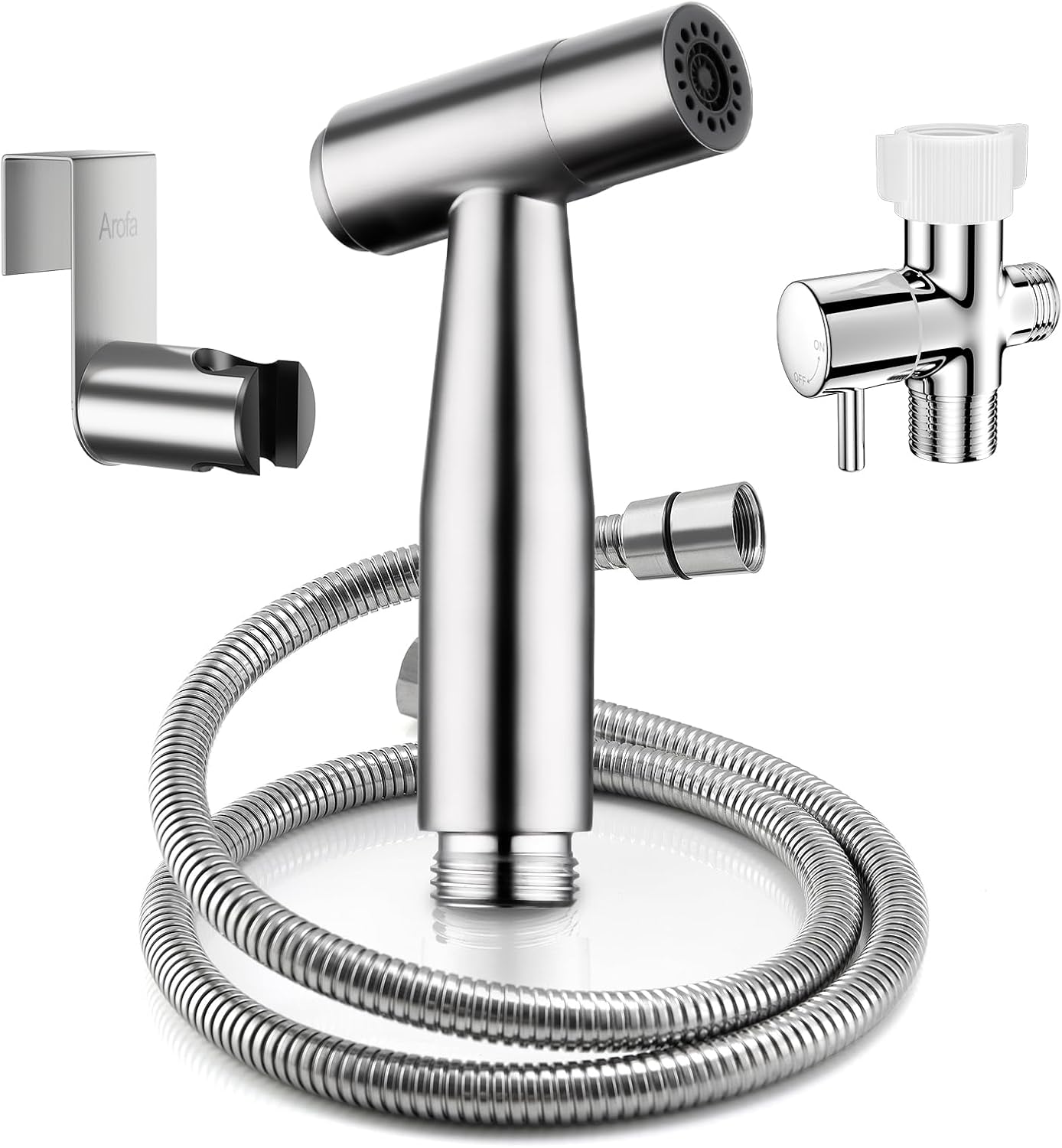 Arofa Handheld Bidet Sprayer for Toilet - 2 Pack Bidets Faucet for Existing Toilets Cloth Diaper Jet Sprayer, Stainless Steel Muslim Shower with Bidet Hose for Feminine Wash