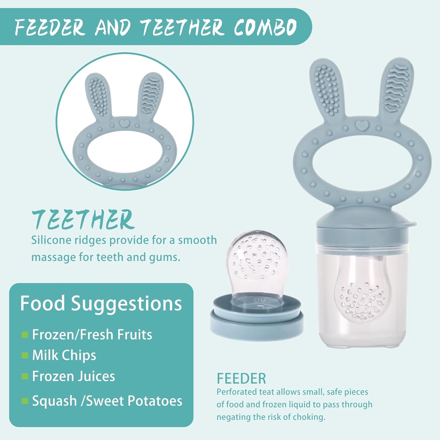 WAJIAYON Baby Breastmilk Popsicle Molds & Baby Fruit Feeder (4 Pack), Infant Food Freezer Tray Storage Containers, Silicone Teething Pacifier Feeder and Teether for Babies（Pink&Purple）
