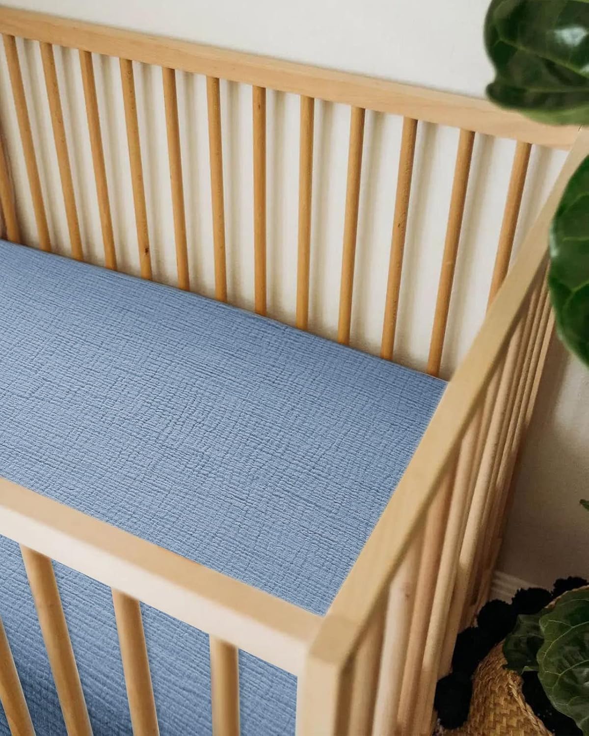 Muslin Bedside Bassinet Sheets 2 Pack, 33x20 Fitted Ultra Soft & Breathable Bedside Sleeper Sheets, Ideal for Baby Girl and Boy, Perfect for Newborns (Hopping Bunnies & Beige)