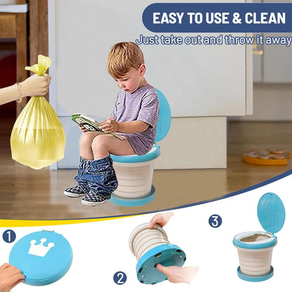 Travel Potty for Toddler, Portable and Foldable Toilet, Apply to Seat Emergency Toilet for Car, Camping, Outdoor, Indoor (green, small)