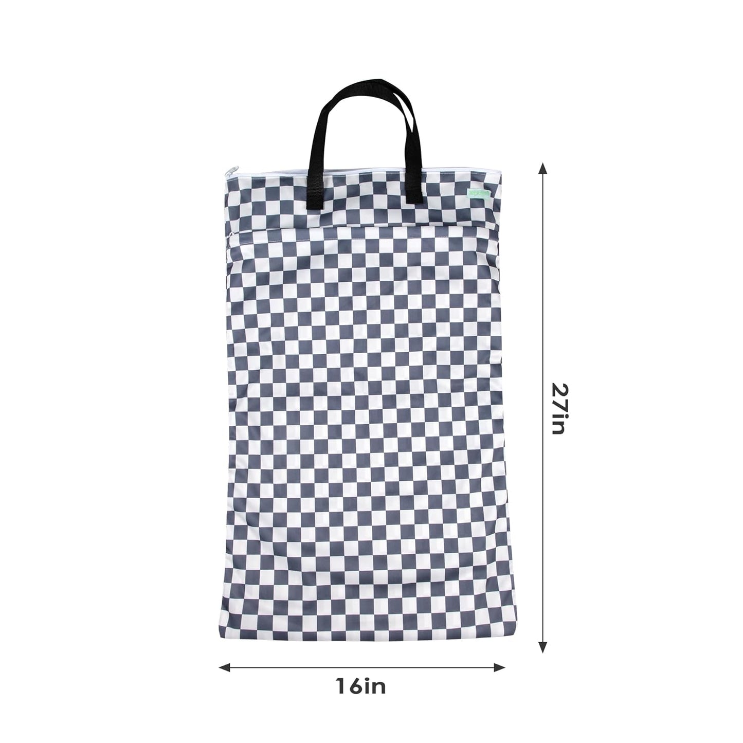 wegreeco Reusable Hanging Wet Dry Cloth Diaper Bag (Grey Leaf, Grey)