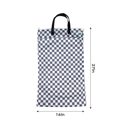 wegreeco Reusable Hanging Wet Dry Cloth Diaper Bag (Grey Leaf, Grey)