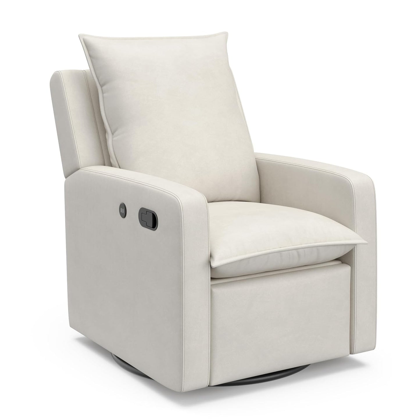 Storkcraft Timeless Recliner Glider with USB Charging Port (Ivory Boucle) - Ultimate Nursery Rocking Chair, Baby Glider Chair for Nursery, 360° Swivel Recliner, Plush Upholstery