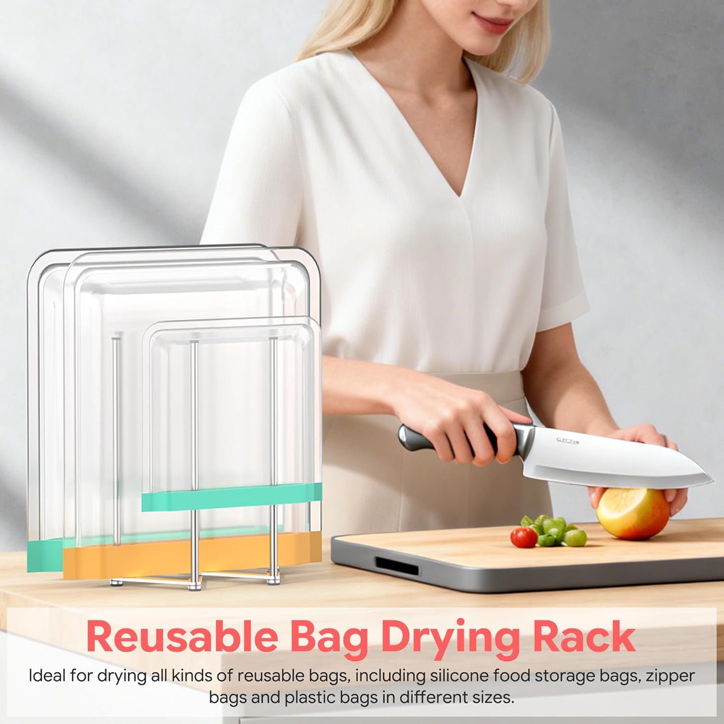 Collapsible Bottle Drying Rack, Baby Bottle Drying Rack, Foldable Cup Draining Holder, Retractable Reusable Silicone Bag Dryer with Non-Slip Bottom