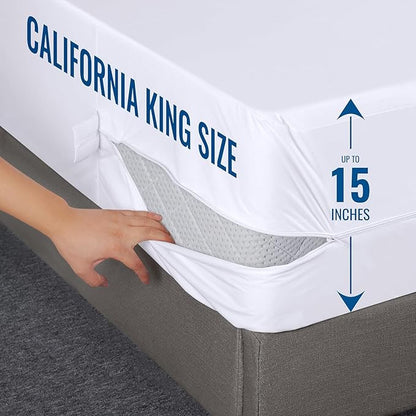 Utopia Bedding Mattress Protector Zippered California King Size (Pack of 10), 100% Waterproof Bed Bug and Dust Mite Proof Mattress Encasement, Absorbent 6 Sided Mattress Cover