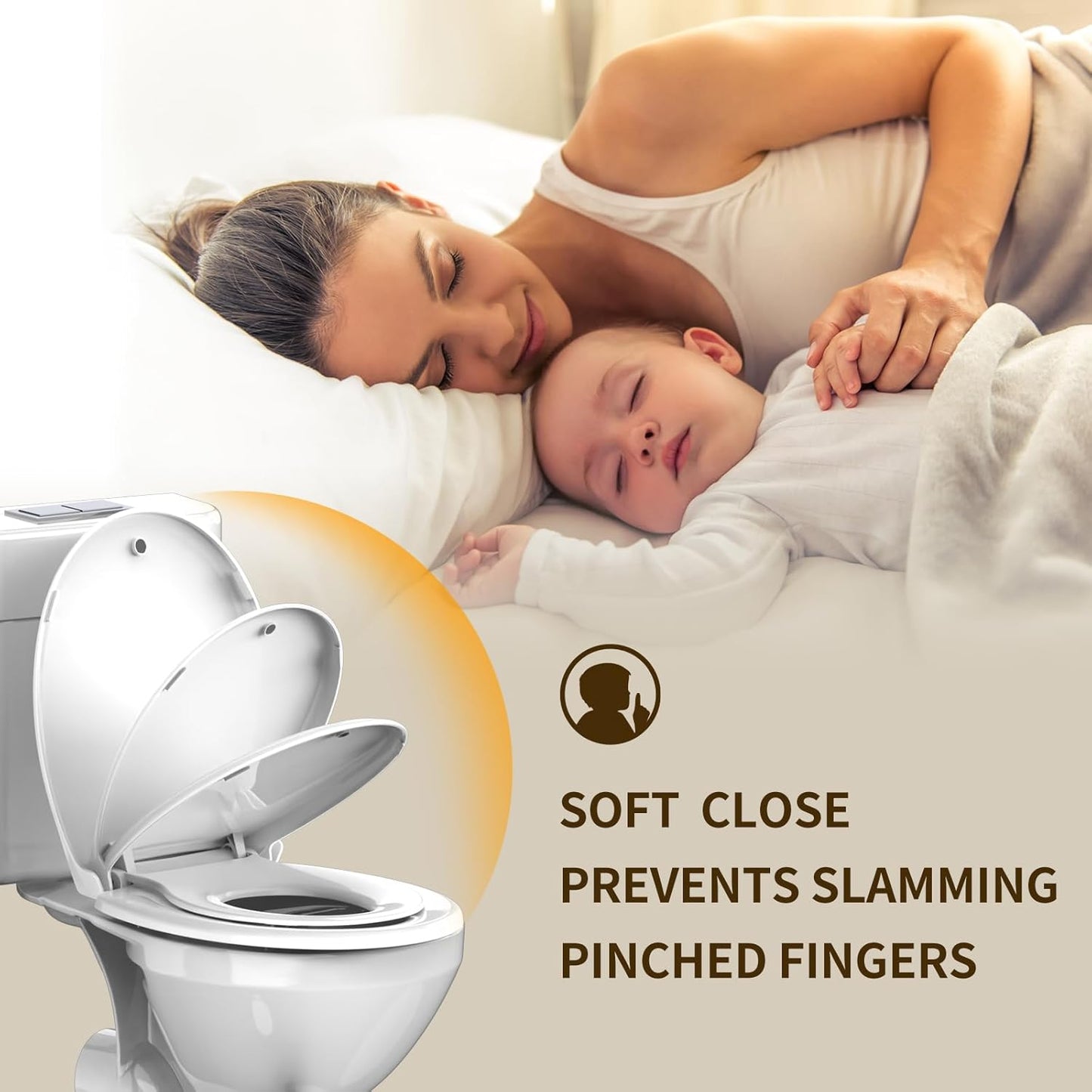 Potty Training Toilet Seat, 16.5" Round White Seat with Built-In Toddler Function, Design for Both Child and Adult,with Detachable Seat Stable .Safe PP Material,Slow Close,Magnets- Round,Easy Install