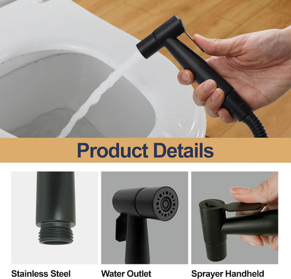 Brushed Nickel Bidet Sprayer Head, Stainless Steel Handheld Shattaf Jet Spray Attachment for Toilet, Baby Cloth Diaper Sprayer with Adjustable Water Pressure Control, 1 Pack