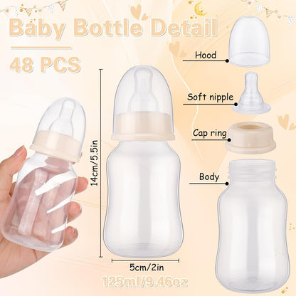 SiliFine 30 Pcs Baby Shower Favors Party Bottle Chug Game Mini Bottles Gift Sets for Gender Reveal Birthday Party Supplies Gift (Pink)