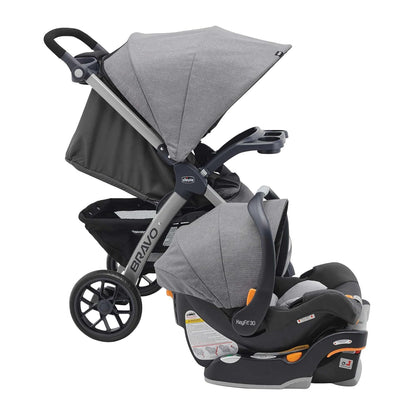 Chicco Bravo LE ClearTex Full-Size Stroller for Babies and Toddlers, UPF-Rated Canopy, GREENGUARD Gold Certified, Lightweight, One-Hand Compact Fold, Pewter/Grey