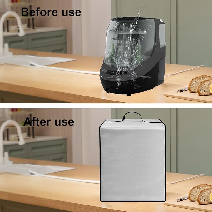 Baby Bottle Washer Cover Sterilizer Cover Dust-Proof Nylon Protective Case for Baby Brezza Bottle Dryers Pro - Sterilizer Dryer - All in One Machine (Silver)