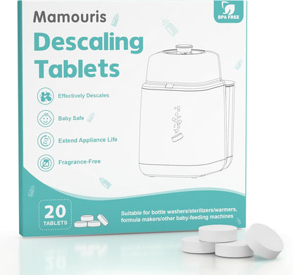 Descaling Tablets 36 Count: for Momcozy Baby Brezza Grownsy Papablic Bottle Washers, Detergent Washing Tablets for All Brands Baby Bottle Washer Machine Warmer Sterilizers Formula Maker