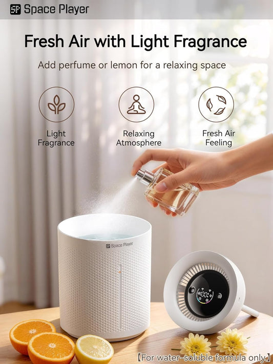 Space Player Cordless Humidifier for Bedroom, 3L Top Fill Cool Mist Ultrasonic, 4000mAh Portable, Quiet 23dB, Auto Shut-Off Timer, Easy Clean, for Baby Nursery, Plants, Home Office