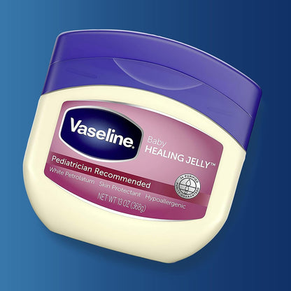 Vaseline Healing Jelly Baby, 2-Pack – Hypoallergenic Moisturizer for Baby Care, Diaper Rash, Sensitive and Dry Skin, Baby Powder Scent, 13 Oz Ea