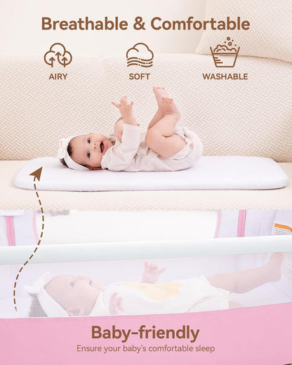 Larex Baby Bassinet Bedside Sleeper Crib Co Sleeper for Newborn Infant Toddler with Mosquito Net, Storage Bag & Basket, 5-Height Adjustable, Movable Wheels, Breathable Mattress & Mesh (Dark Gray)