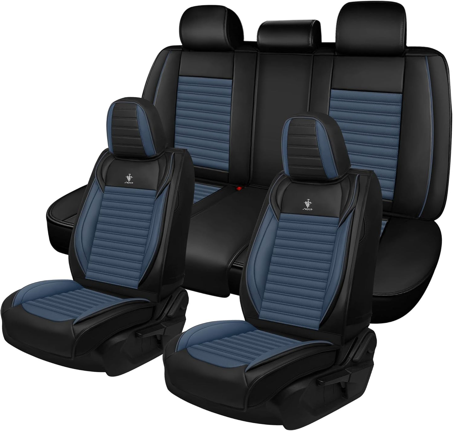Seat Covers Fit for Mini Convertible 2009-2025 Premium Leather Car Seat Covers, Waterproof Non-Slip and Airbag Compatible, Fashion Car Seat Protector (Black Red,Front Set with Pillow)