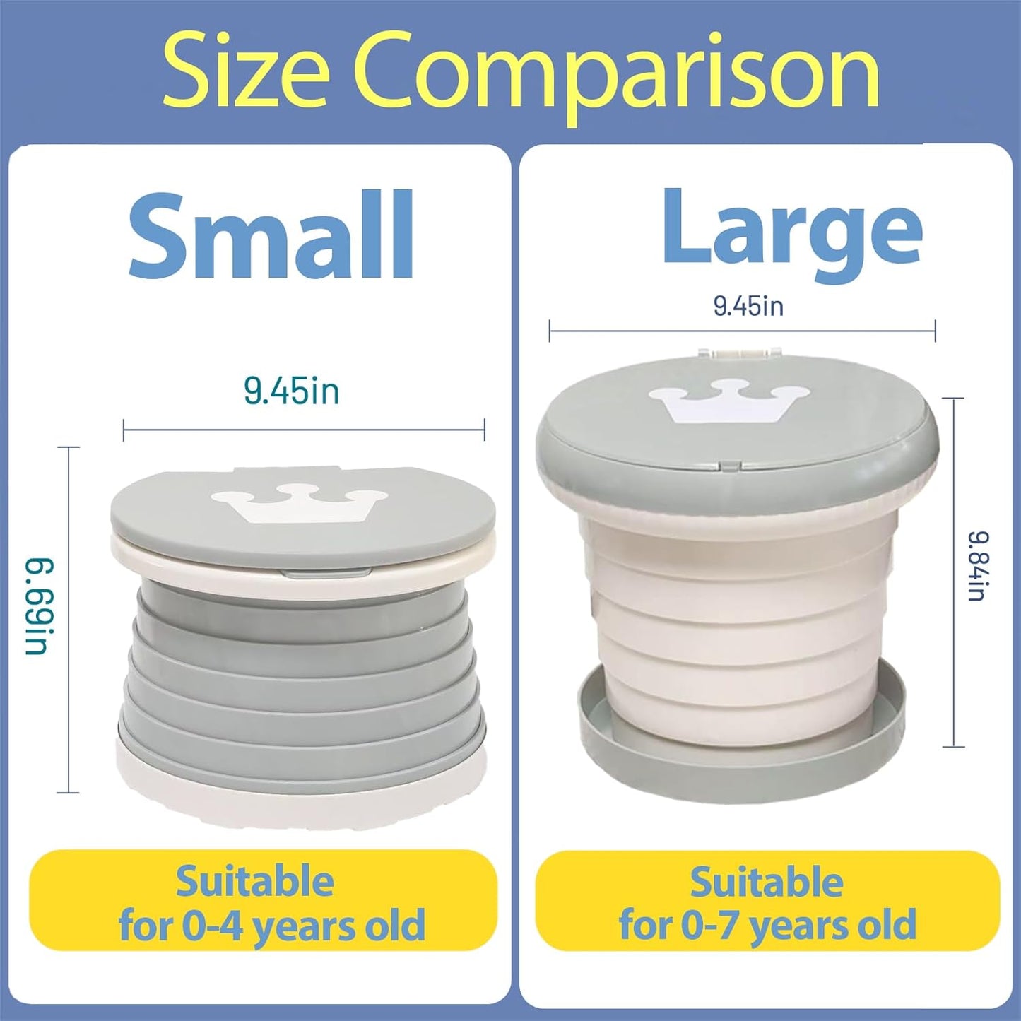 Travel Potty for Toddler, Portable and Foldable Toilet, Apply to Seat Emergency Toilet for Car, Camping, Outdoor, Indoor (green, small)