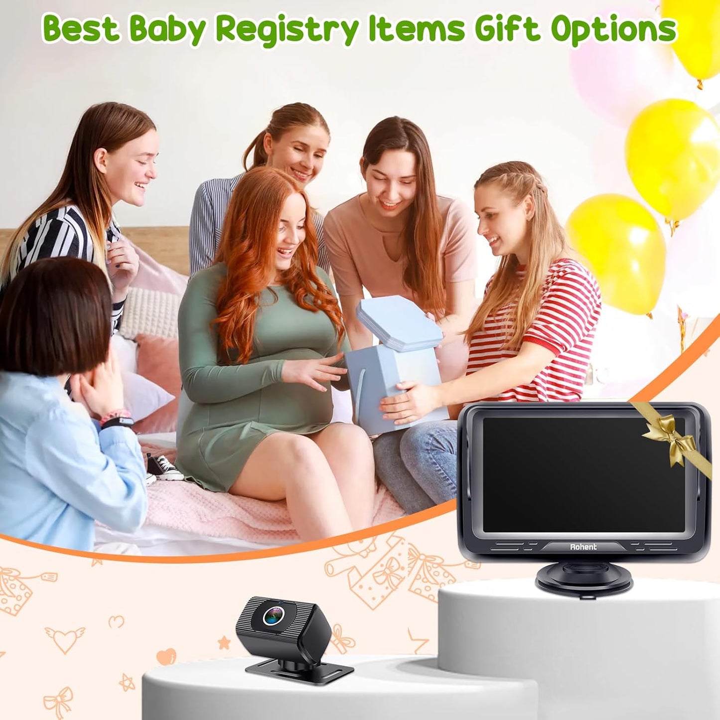 Rohent Car Camera for Baby USB: Plug and Play Easy to Install Crystal Night Vision Wide View Angle for Newborn Infant Safety