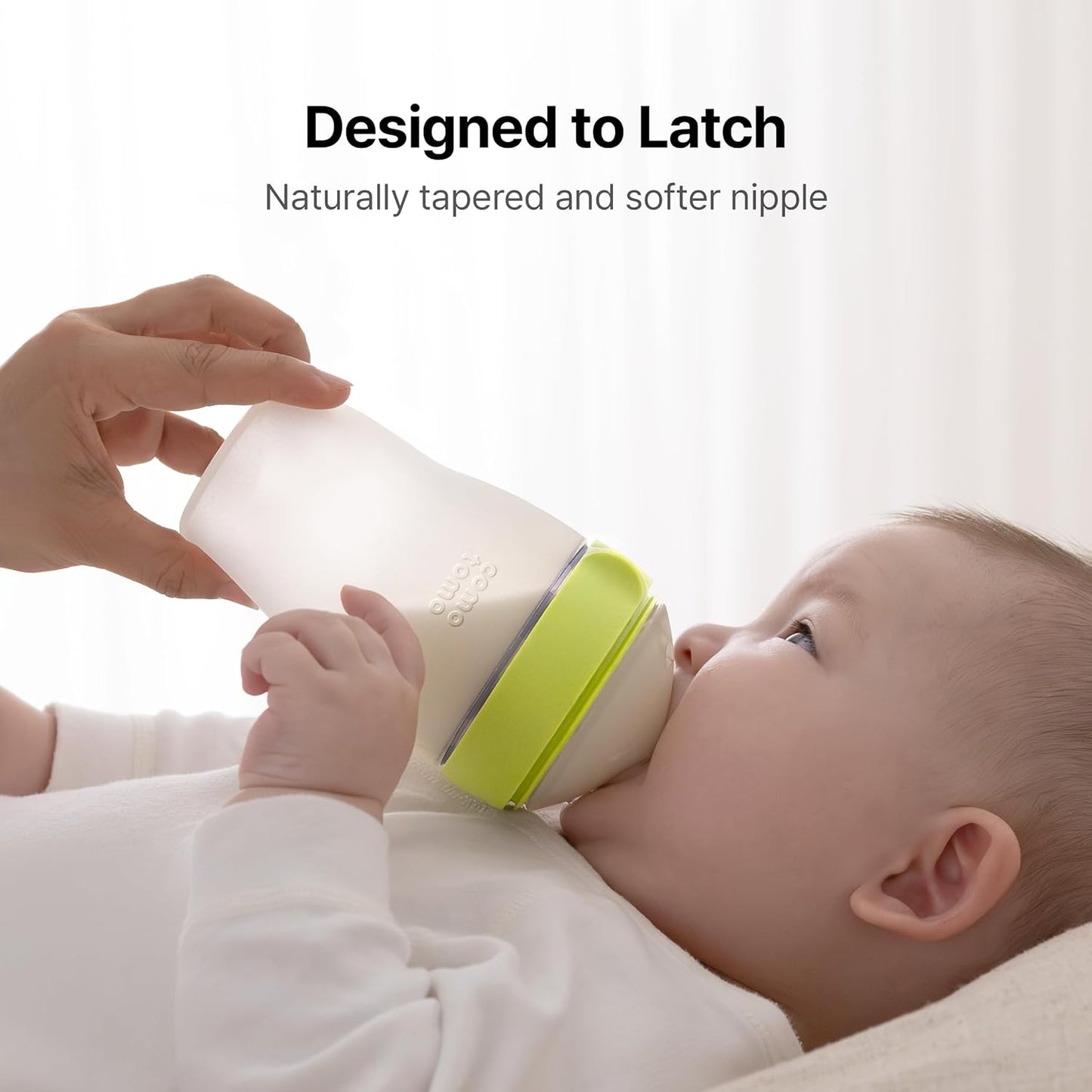 Comotomo Silicone Baby Bottle Gen 2 – 2026 Release (8oz) – Soft, Wide-Neck Bottle for Comfortable Feeding with Dual Anti Colic Vents (Includes Medium Flow Nipples), Yellow (Double Pack)
