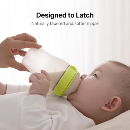 Comotomo Silicone Baby Bottle Gen 2 – 2026 Release (8oz) – Soft, Wide-Neck Bottle for Comfortable Feeding with Dual Anti Colic Vents (Includes Medium Flow Nipples), Yellow (Double Pack)