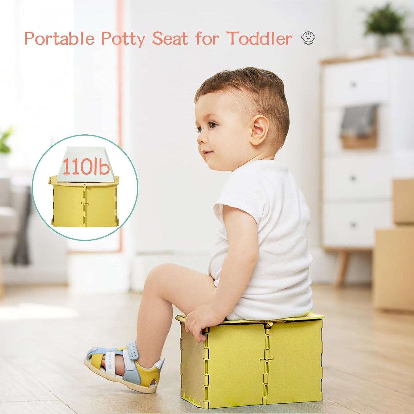 Portable Potty Seat for Toddler Foldable Travel Potty Training Toilet Seat with Cleaning Bags Reusable for Outdoor Camping, Travel, Kids Toddler Travel Potty Seat (Green)