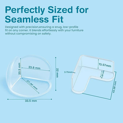 20 Pack Corner Protector for Baby - Clear & Transparent Edge Guards for Baby Proofing, Safety Furniture Corner Protectors for Furniture to Prevent Injuries (10 L Shaped & 10 Ball Shaped)