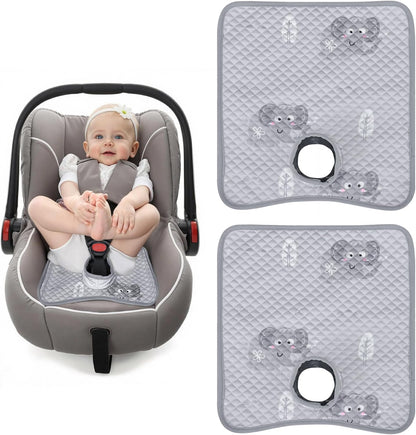 Potty Training Car Seat Protector, Waterproof Car Seat Cover for Toddlers, Piddle Pads for Baby Carseat, Stroller, Non-Slip & Machine Washable (Black, 2PC)