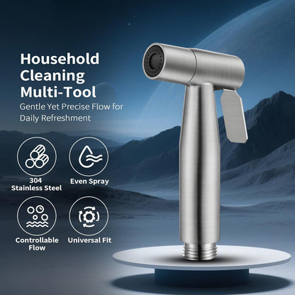 BARROCK 2 Pack Bidet Sprayer Head Only, Stainless Steel Handheld Shattaf Jet Spray for Toilet, Baby Cloth Diaper Sprayer with Adjustable Water Pressure Control, Brushed Nickel