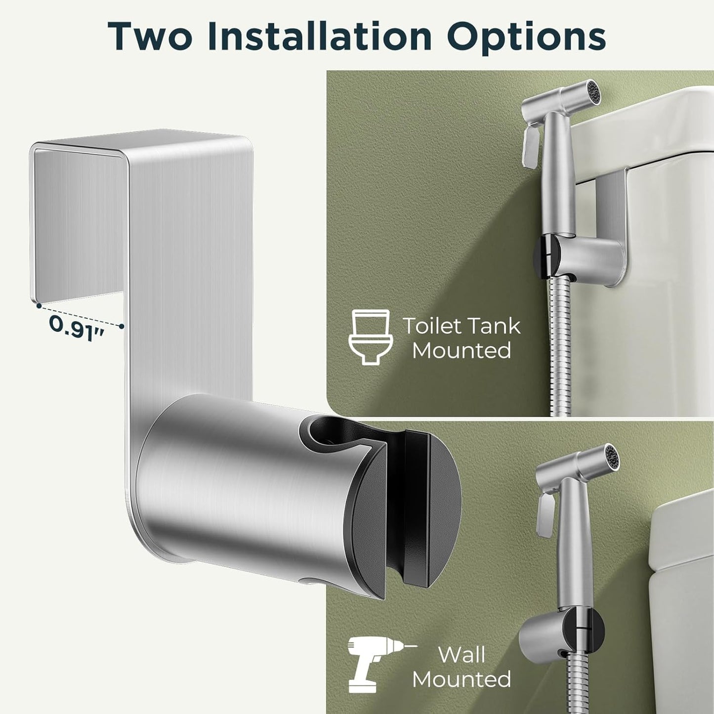 Handheld Bidet Sprayer for Toilet, Stainless Steel Jet Spray Kit Adjustable Pressure, Leak-Proof Jet Spray, Feminine Wash & Muslim Shower, Wall/Toilet Mount, Used for RV Toilets