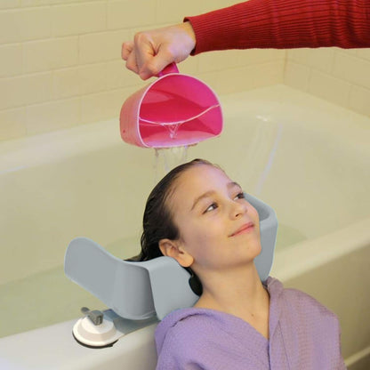 Shampoo Buddy Portable Hair Wash Basin for Children, Toddlers, Kids, Teens | Portable Shampoo Bowl for use on Bathtub or Sink (Purple)