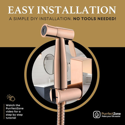 Purrfectzone Bidet Sprayer for Toilet, Handheld Sprayer Kit, Cloth Diaper Sprayer Set - Easy to Install - Stainless Steel